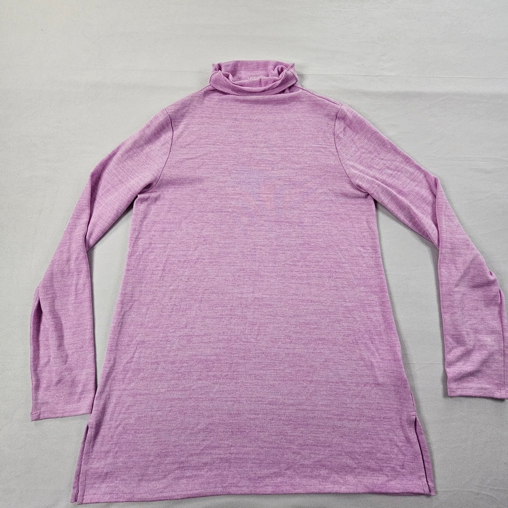 Lands' End Pink Long Sleeve Rayon Spandex Turtleneck T-Shirt Women's S